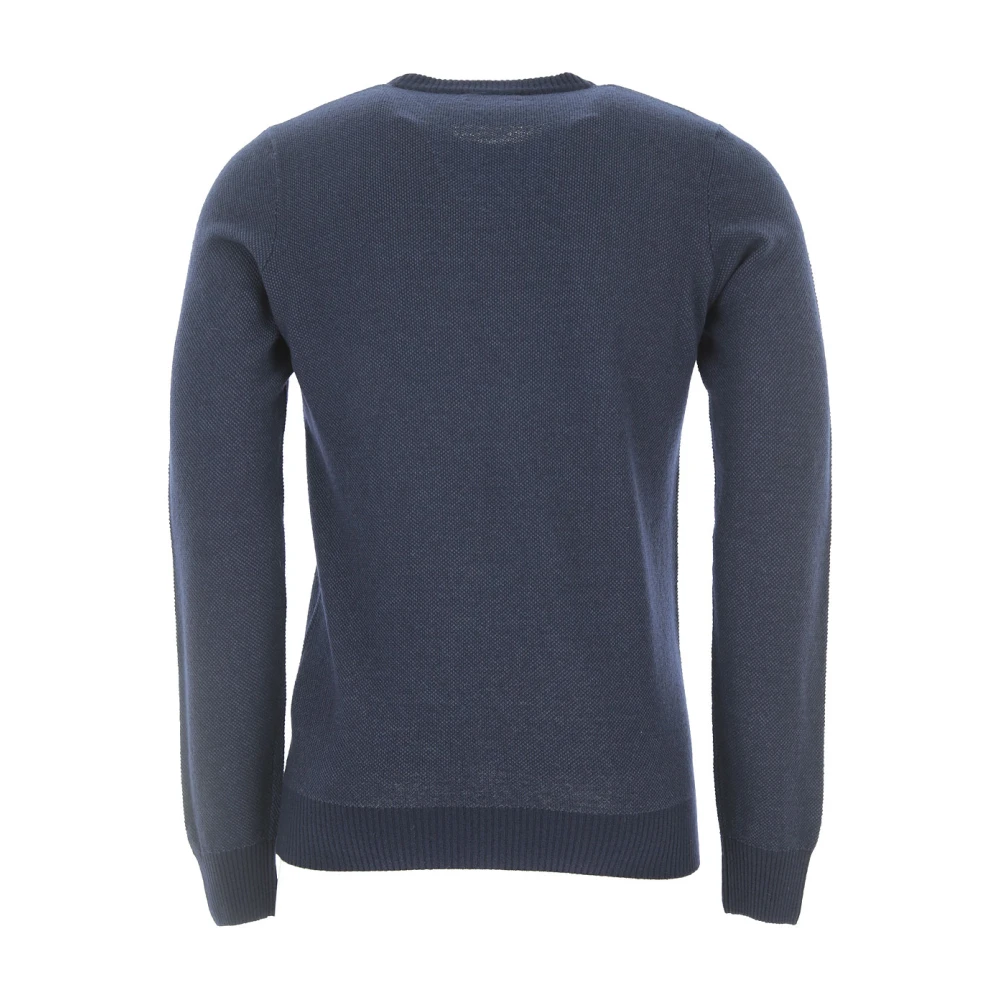 Brooksfield Round-neck Knitwear Blue Heren