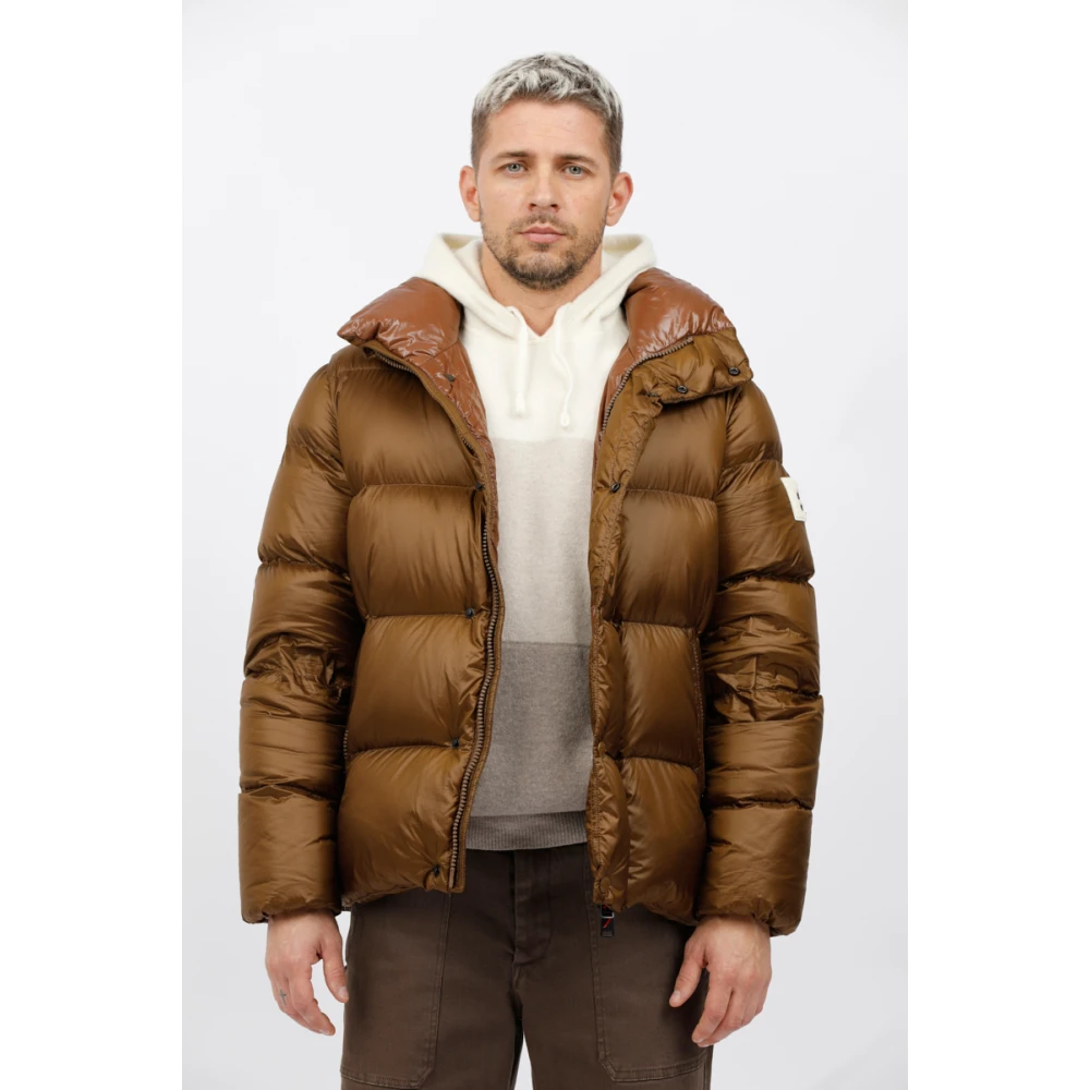 Afterlabel Korte glanzende nylonjas Chamonix Brown Heren