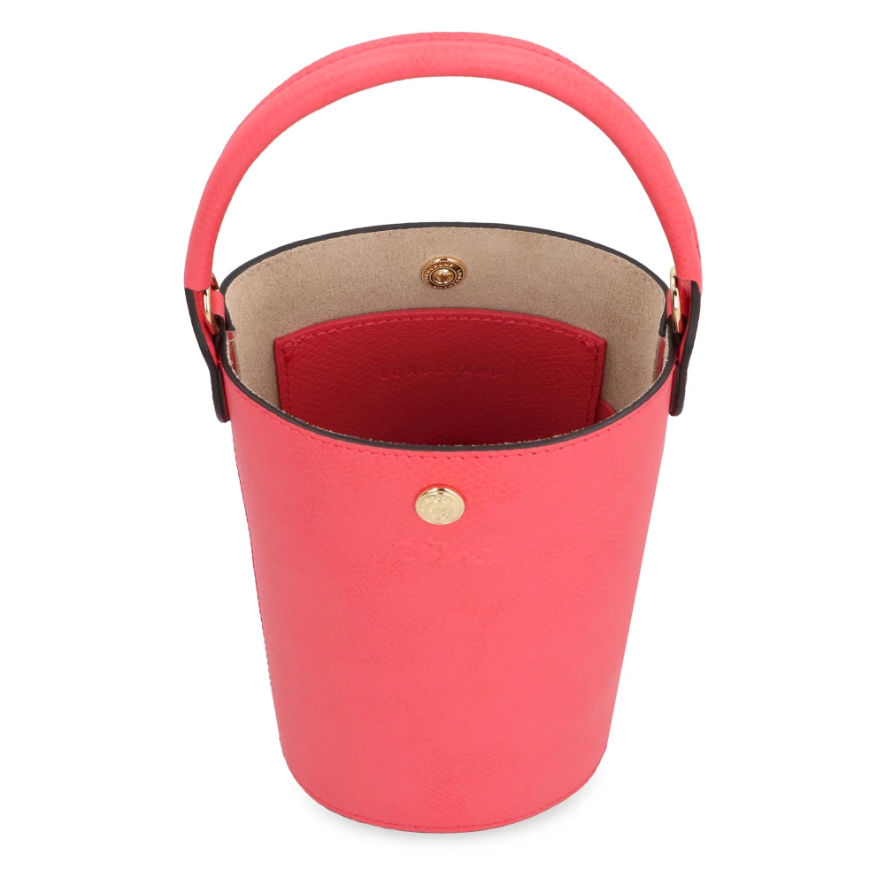 Longchamp Leren Bucket Bag met Snap Sluiting Red Dames