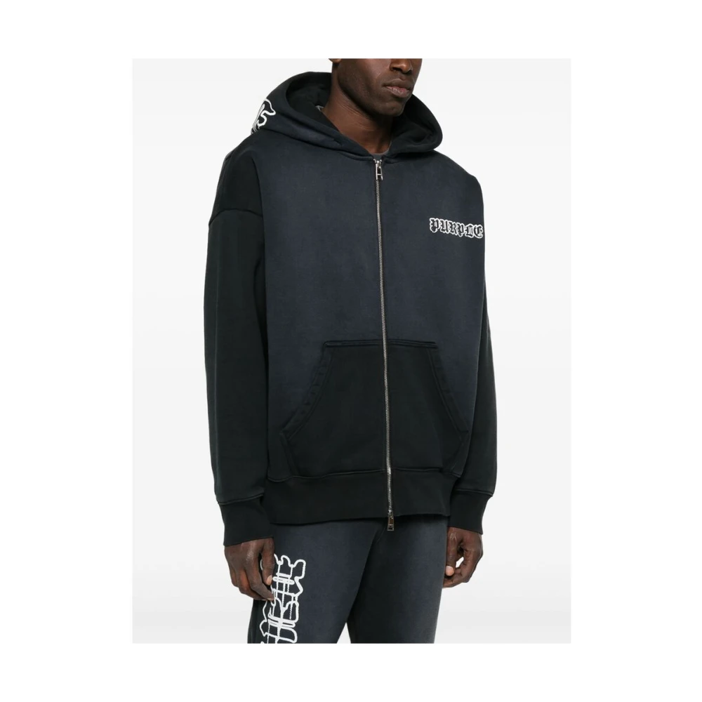 Purple Brand Rits Hoodie Sweater Zwart Black Heren