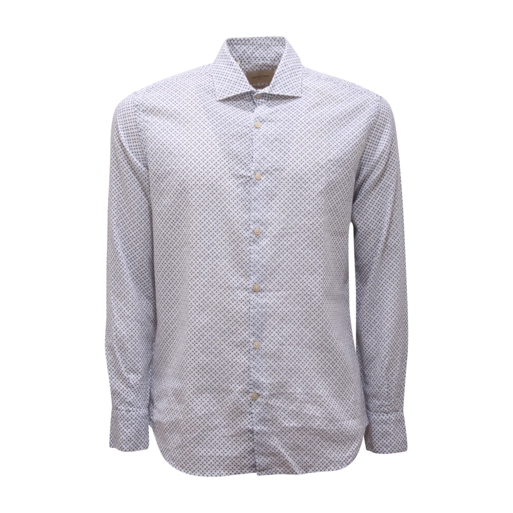 Brooksfield Men's White Linen/Cotton Slim Fit Shirt
