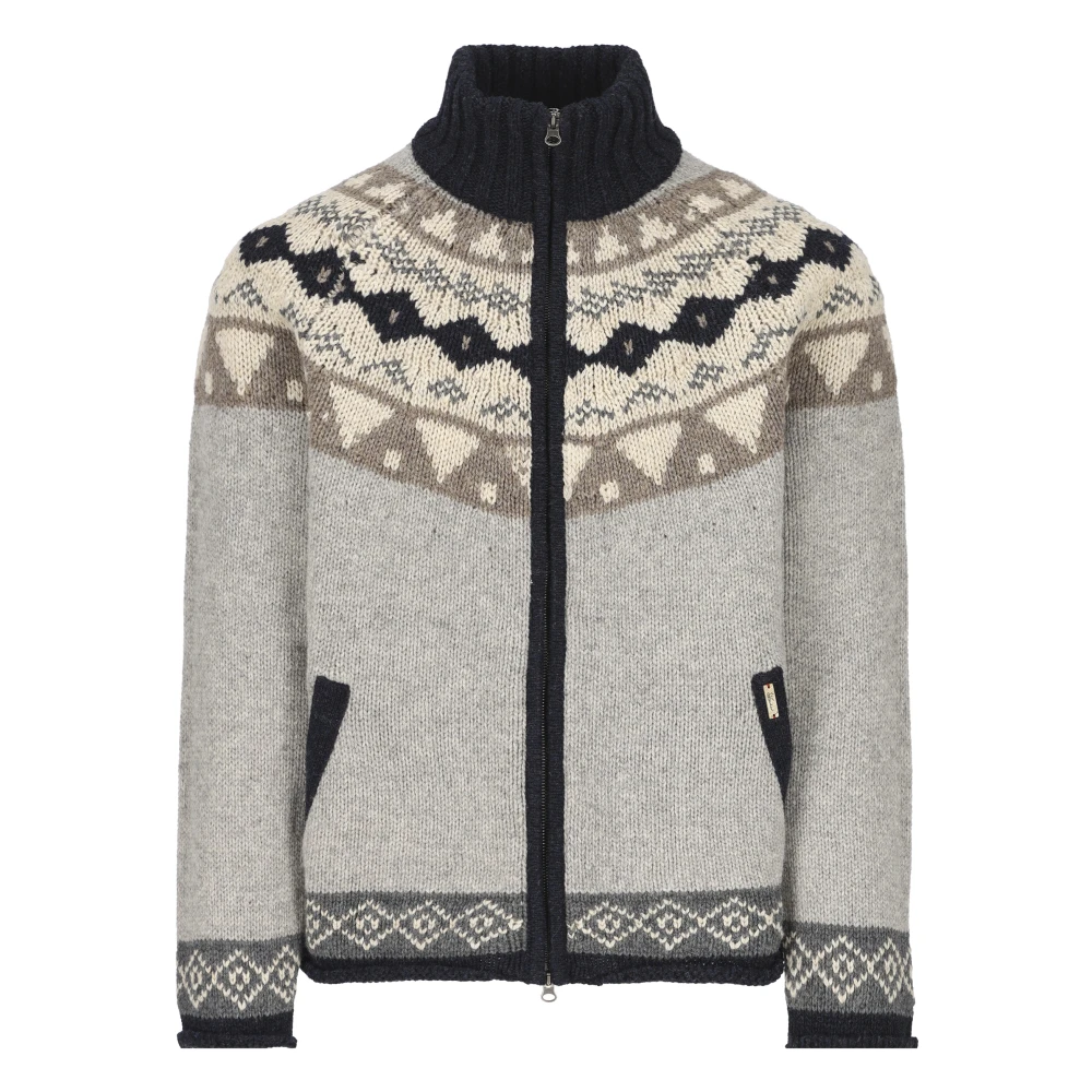 Luis Trenker Jacquard Cardigan för Stiligt Utseende Multicolor, Herr