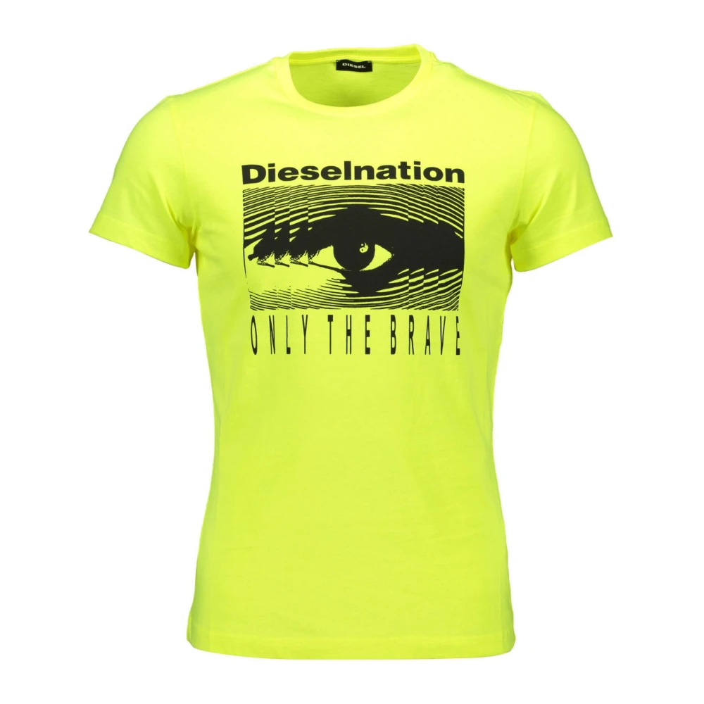 Diesel Stijlvol Crew-Neck T-Shirt voor Mannen Yellow Heren