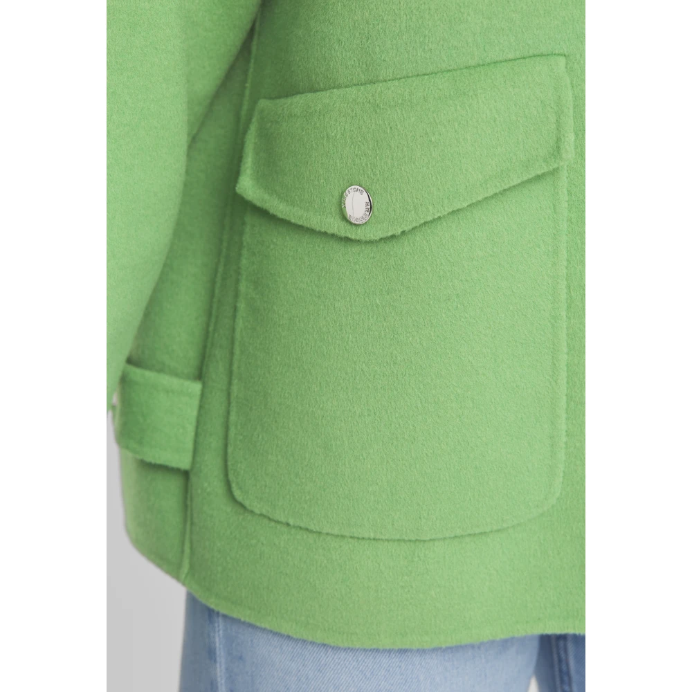 Milestone Doubleface Casual Jack met Opstaande Kraag Green Dames
