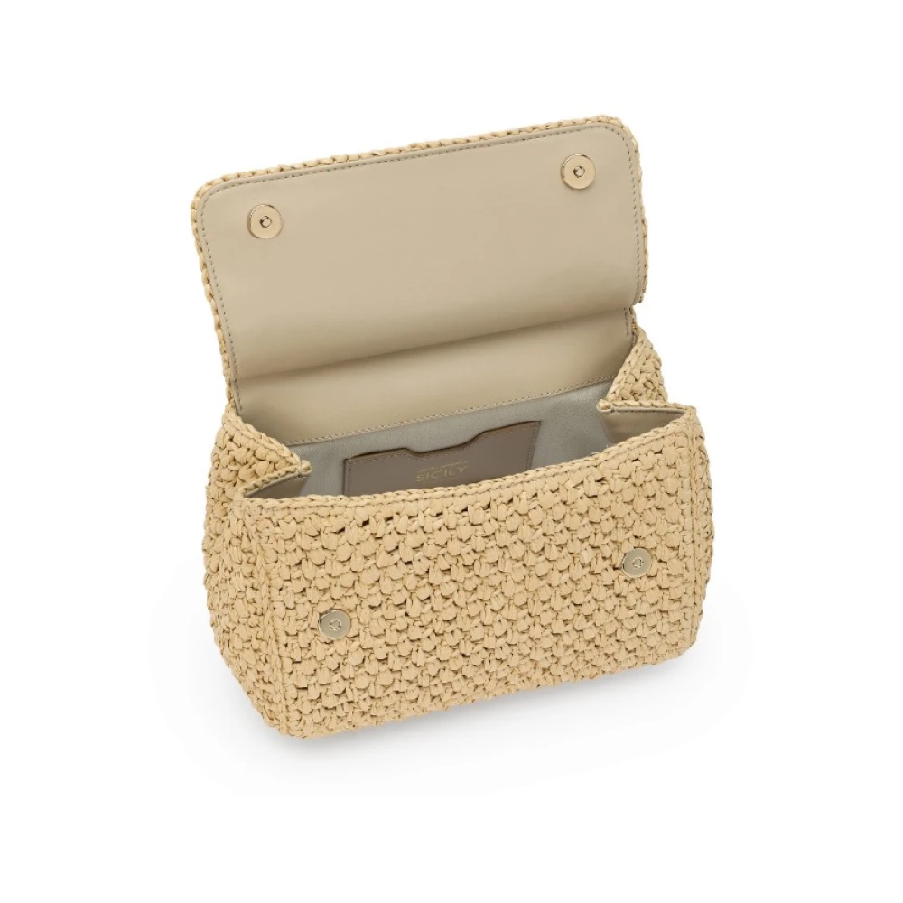 Dolce & Gabbana Stijlvolle Sicily Schoudertas met Slangeneffect Brown Dames