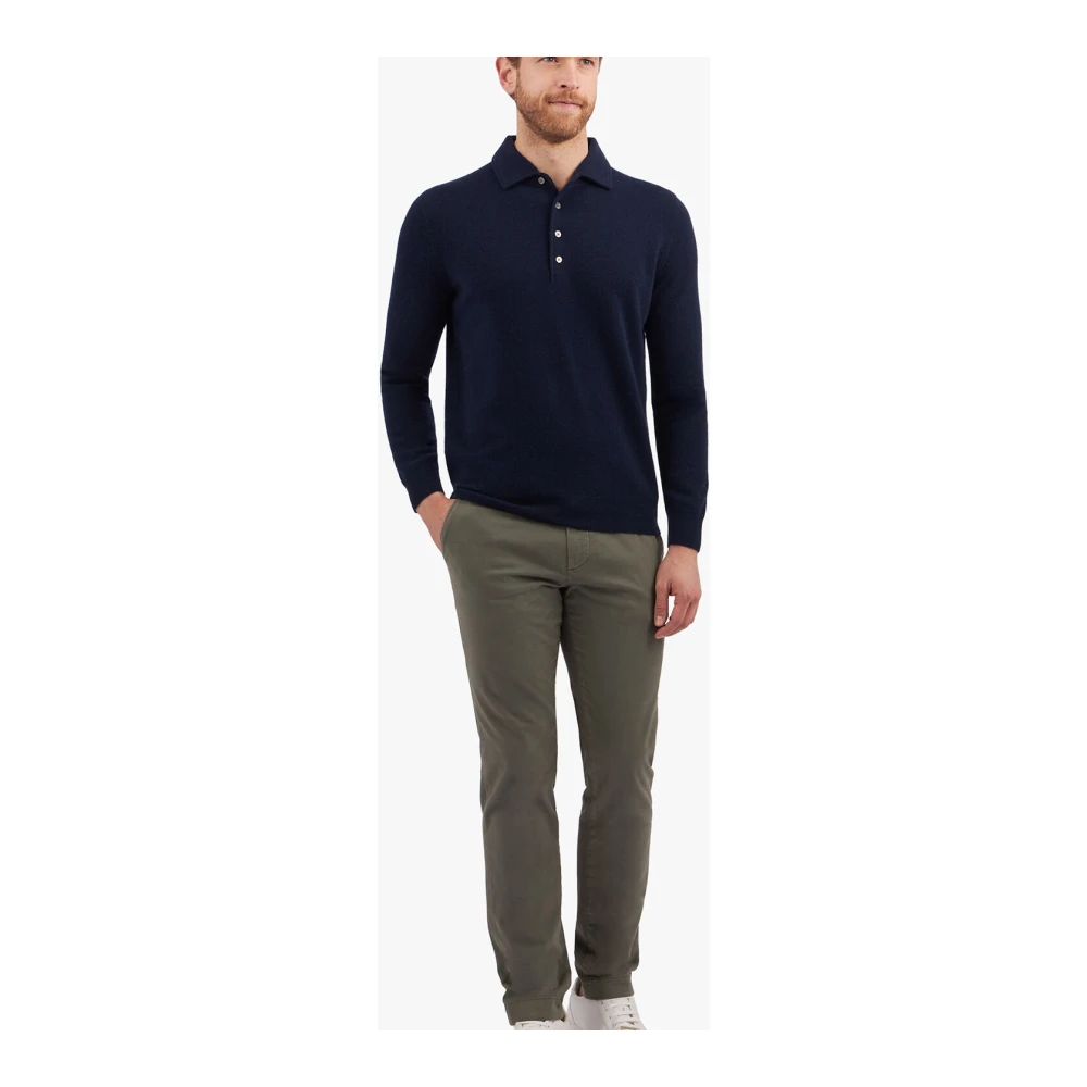 Brooks Brothers Navy Polotrui van Wol-Kasjmiermix Blue Heren