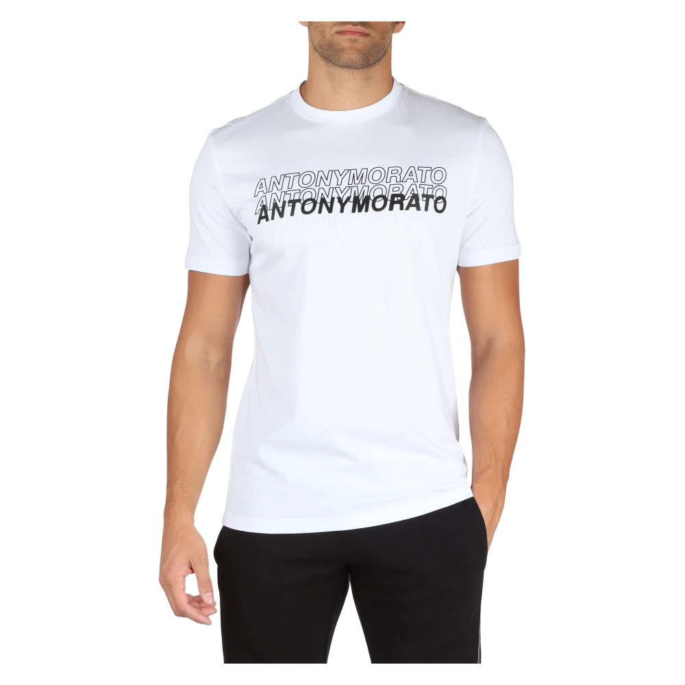 Antony Morato Slim Fit Katoenen T-Shirt met Voorlogo White Heren