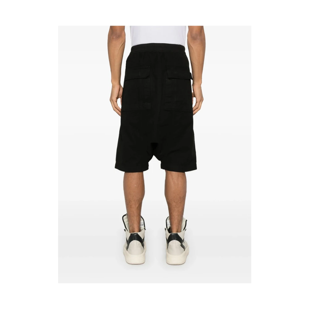 Rick Owens Zwarte Shadow Elastische Trekkoord Broek Black Heren