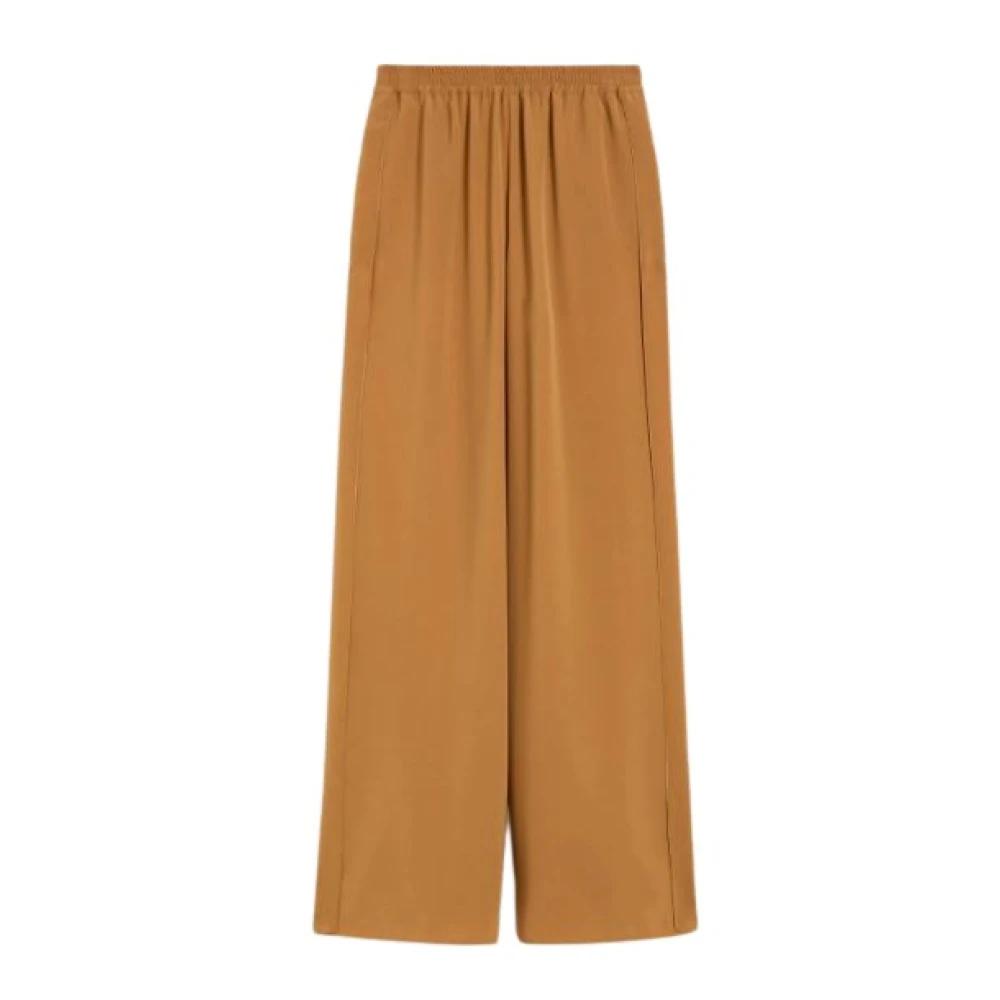 Max Mara Brown Wide Trousers, Female, Xs, Envers Satin Wide Trousers