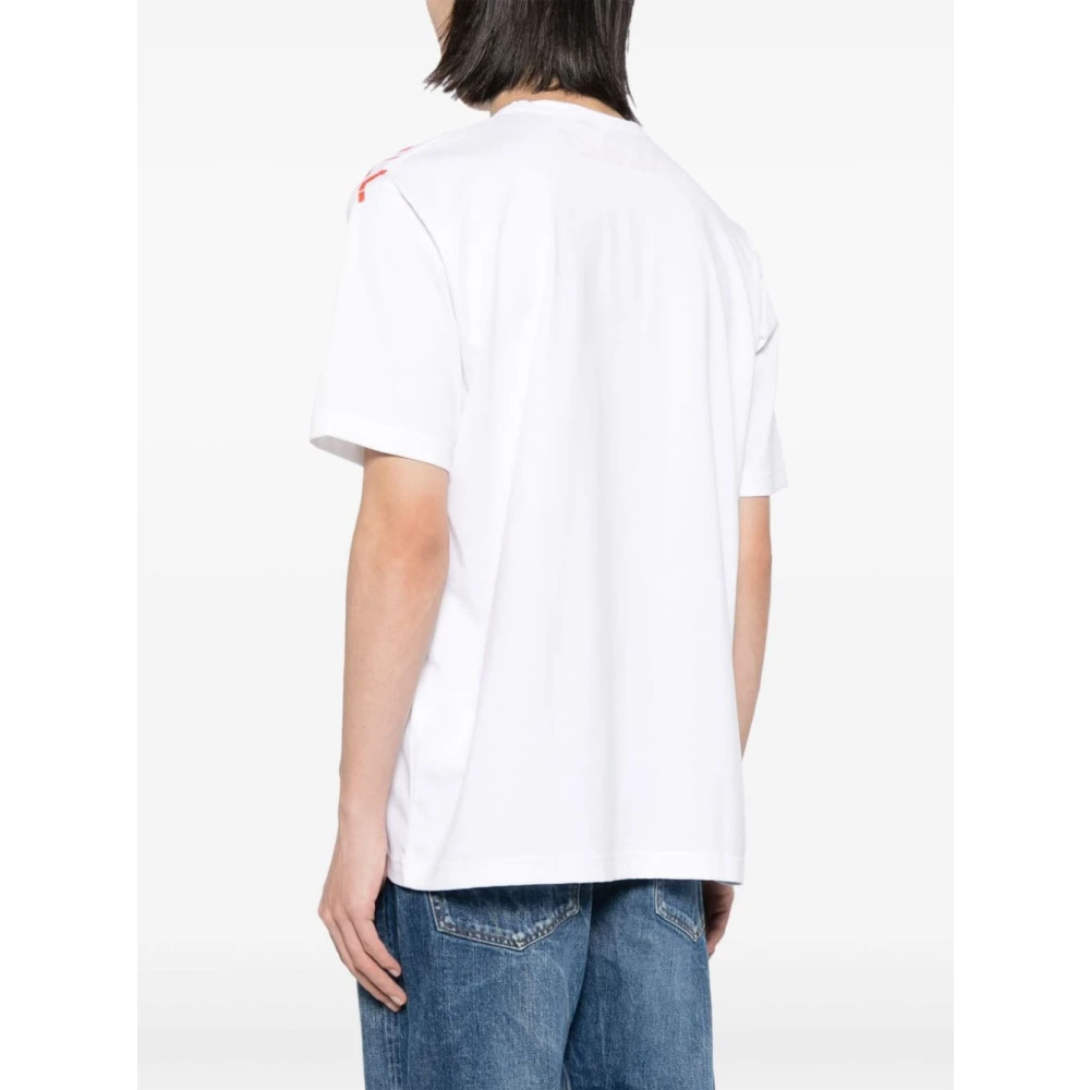 Junya Watanabe Witte Pink Floyd Print Katoenen T-shirt White Heren