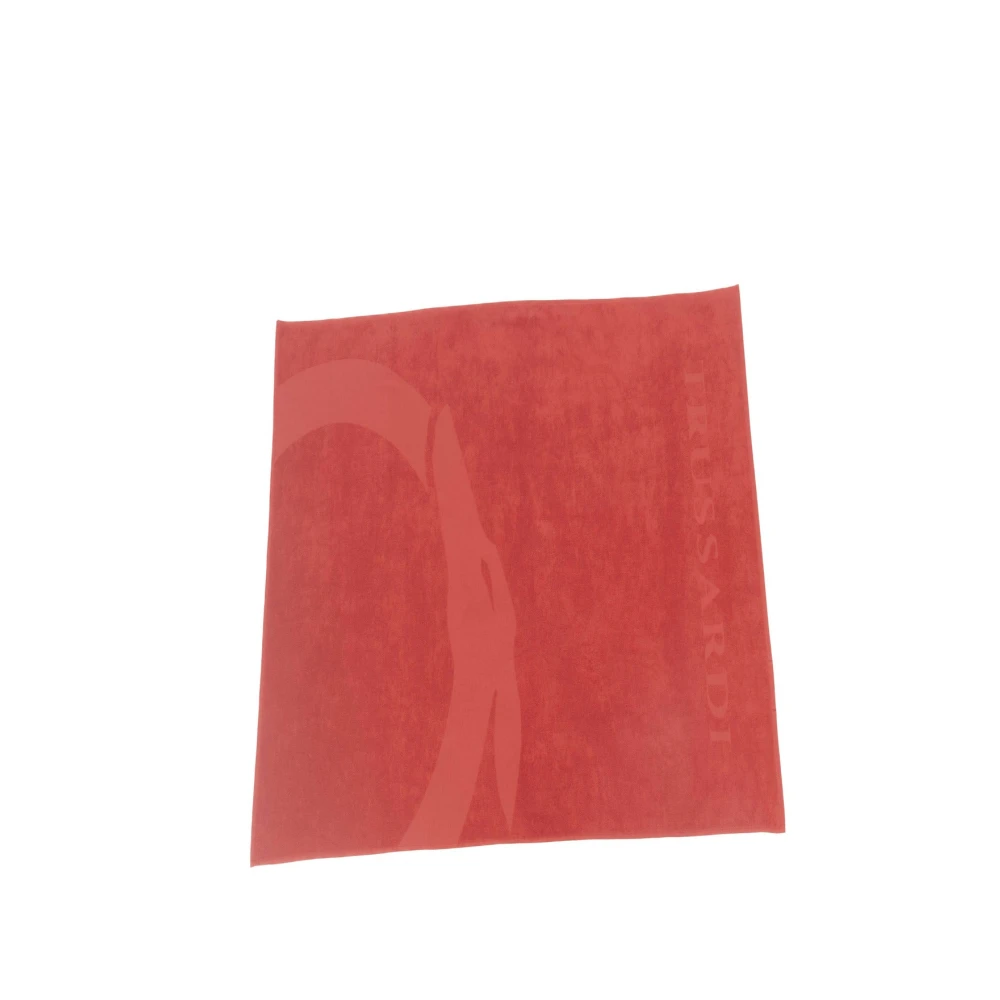 Trussardi Monochrome Logo Strandhanddoek Accessoires Red Heren