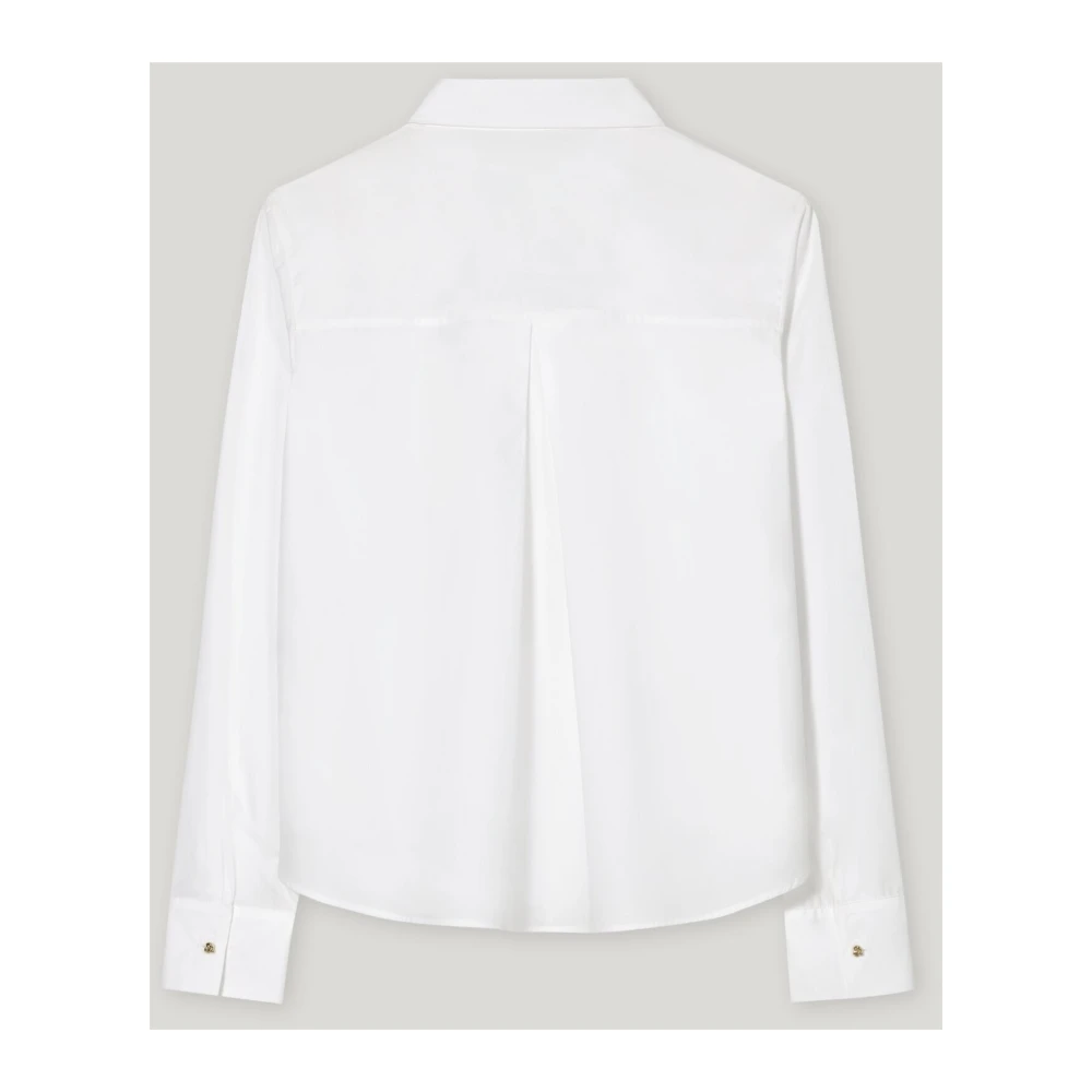 LUISA CERANO Katoenen Tuniekblouse met Gouden Knopen White Dames