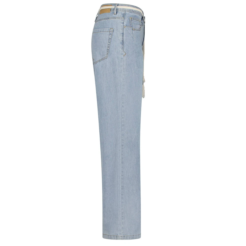 Red Button Stenen Riem Broek Blue Dames