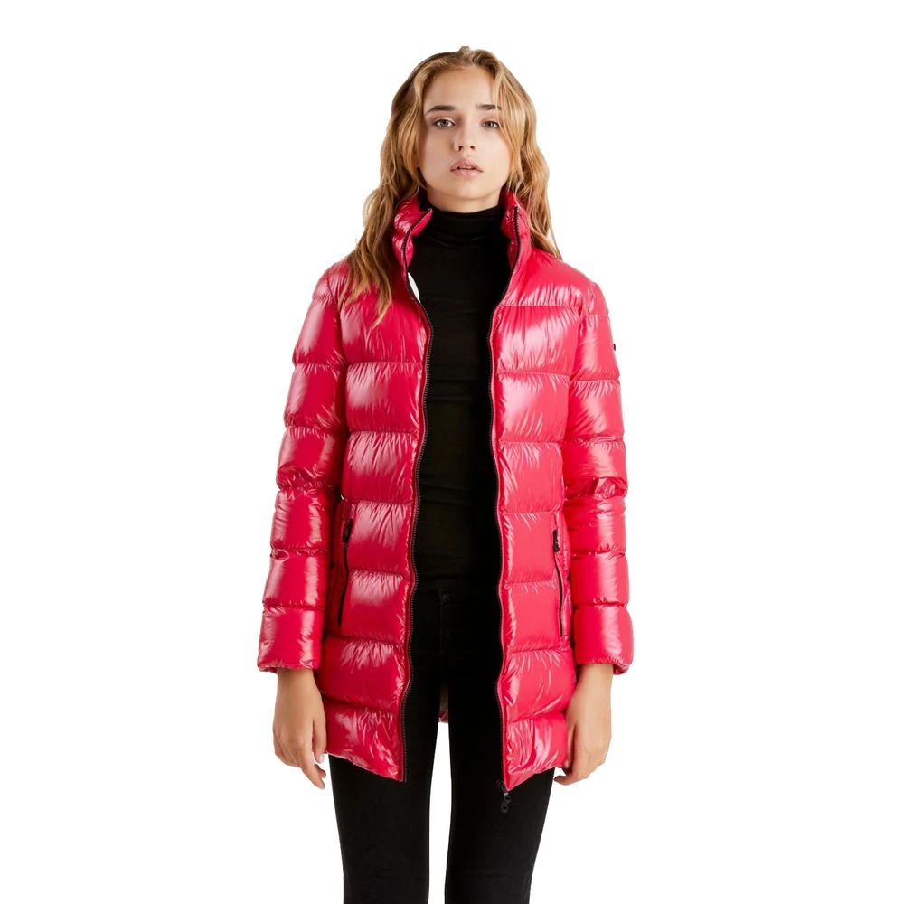 RefrigiWear Glanzende Fuchsia Donsjas met Ritssluiting Pink Dames