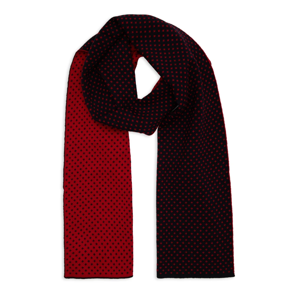 Gallo Blauwe Wollen Sjaal met Lelie Motief Multicolor Heren