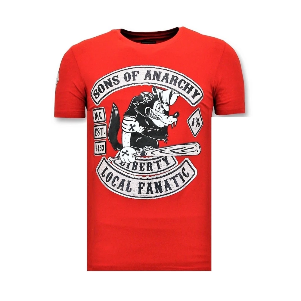 Local Fanatic Exklusiv Män T skjorta med tryck - Sons of Anarchy Print Red, Herr