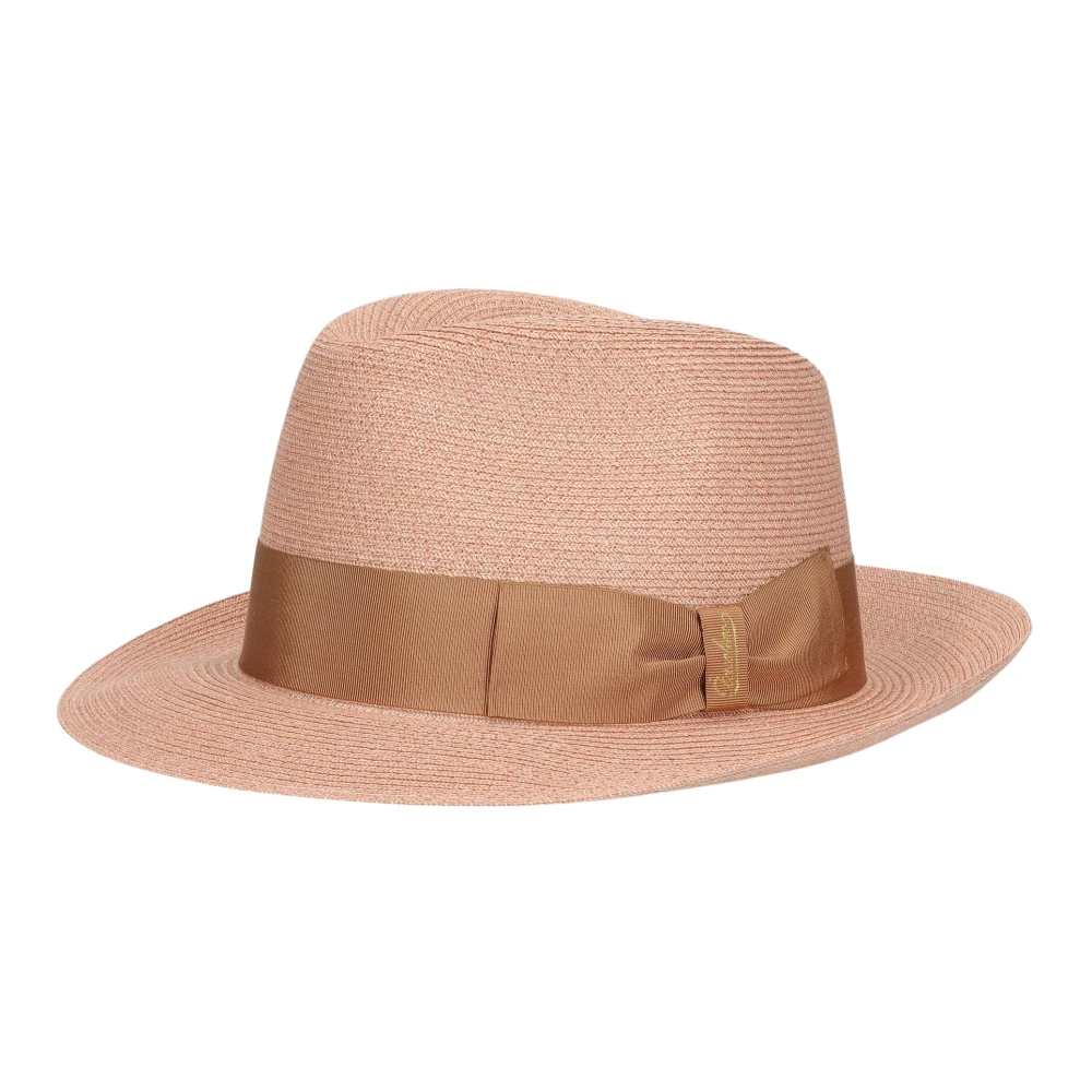 Borsalino Edward Gevlochten Hennep Panama Hoed Brown Heren