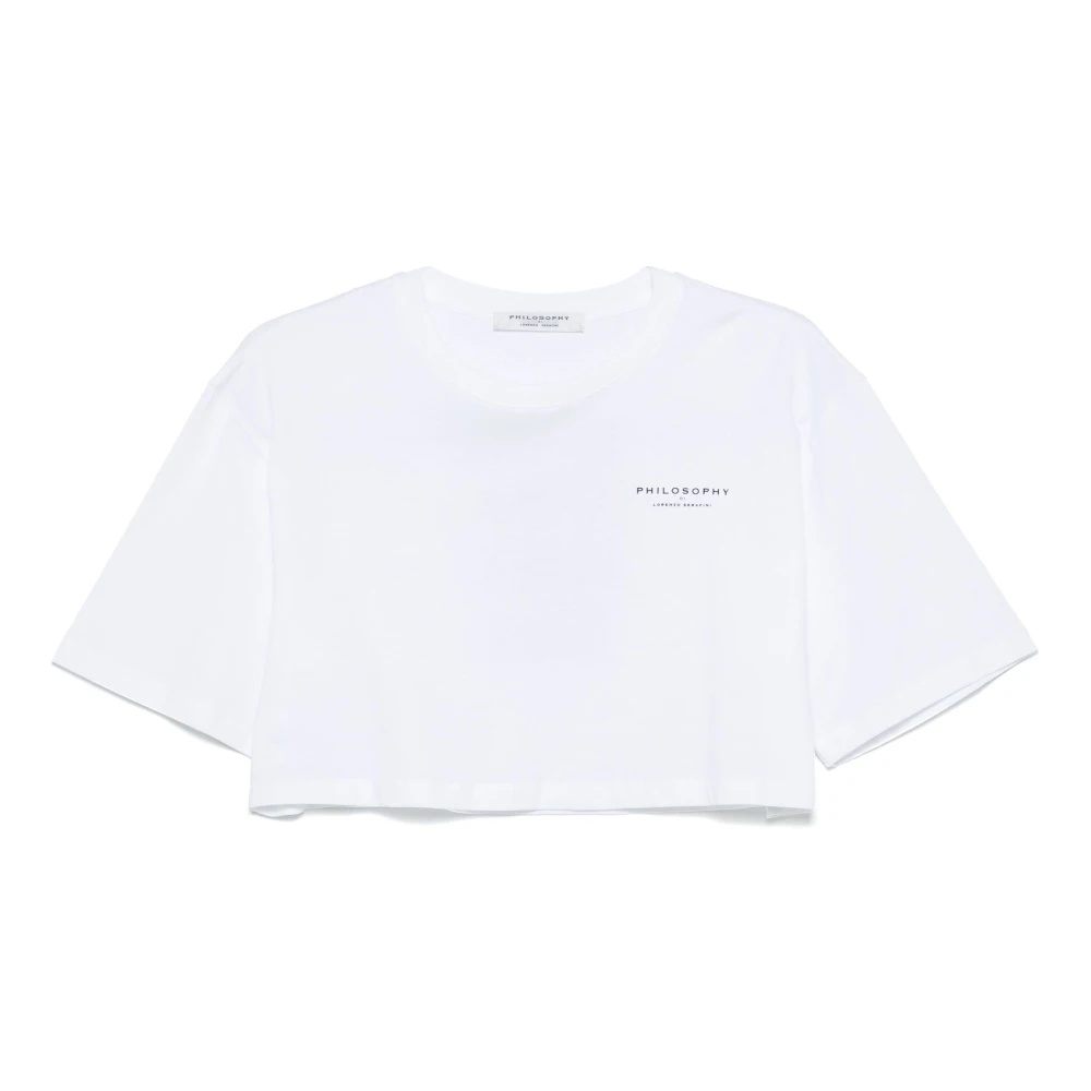 Philosophy di Lorenzo Serafini Biologisch Gerecycled Jersey T-Shirt Wit White Dames