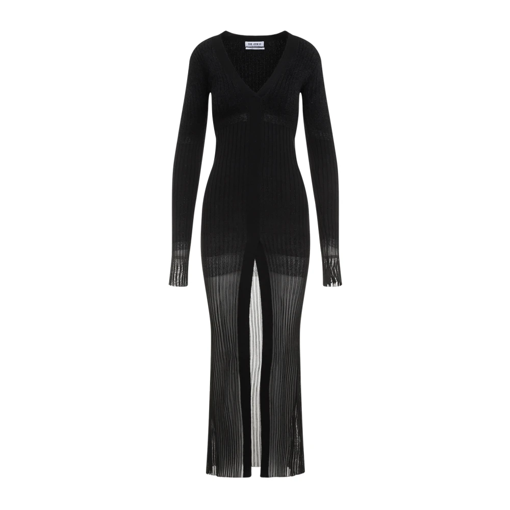 The Attico Zwarte Kant Midi Jurk Black Dames