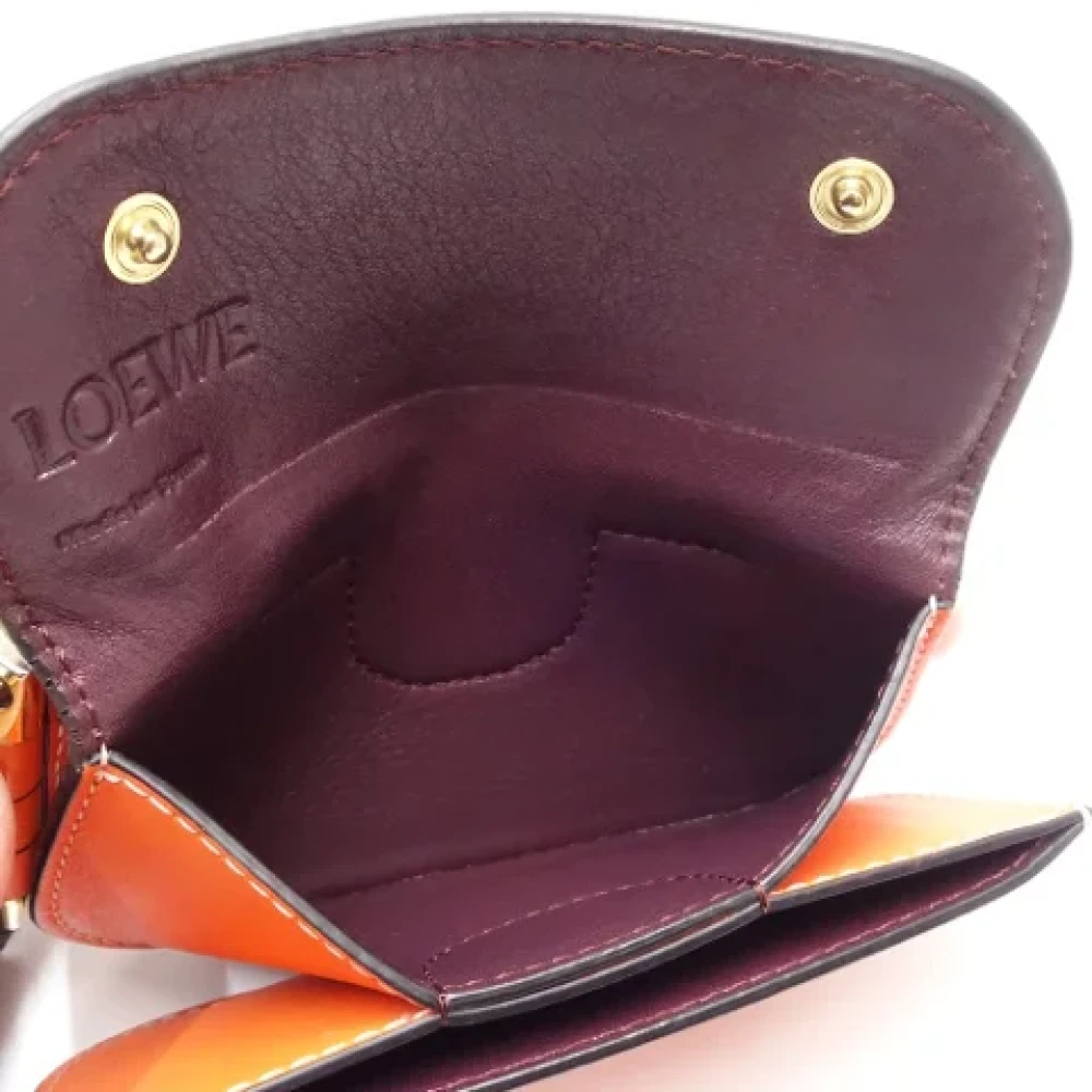 Loewe Pre-owned Leather wallets Orange Dames