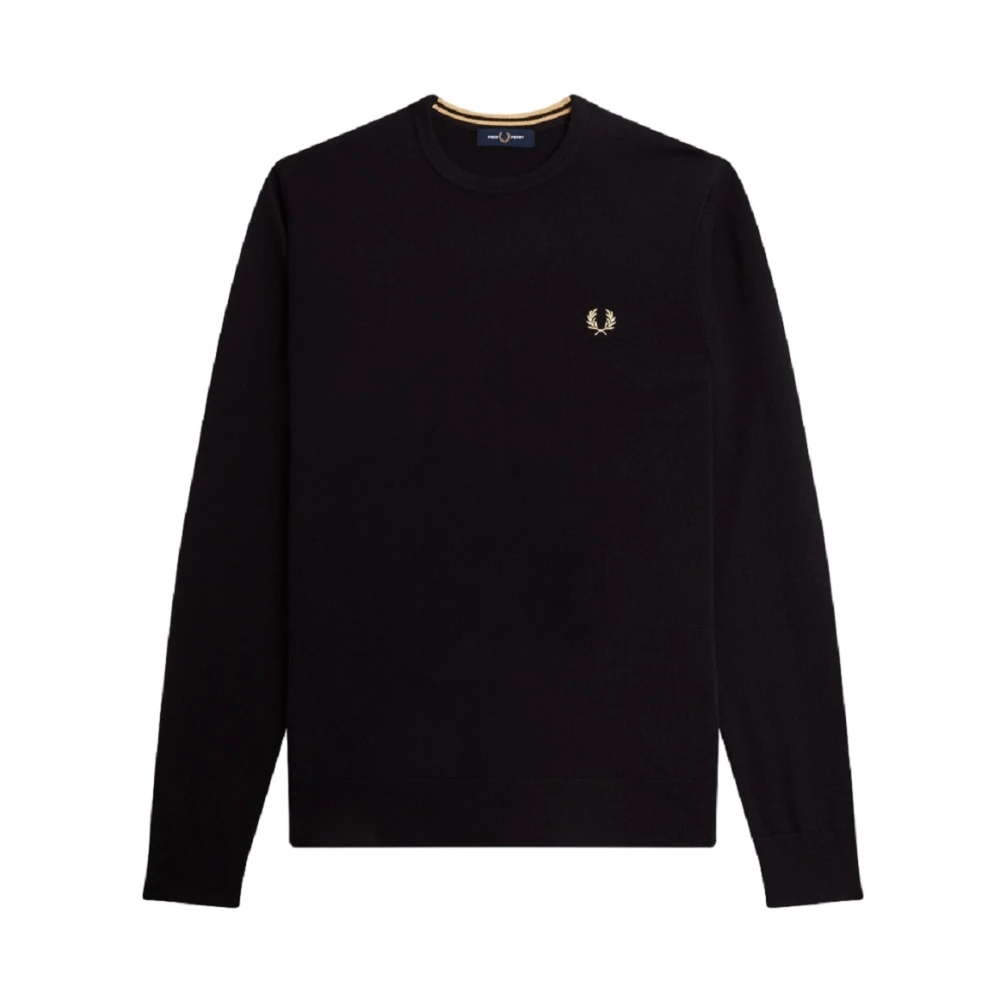 Fred Perry Men's Black Classic Crew Neck Jumper