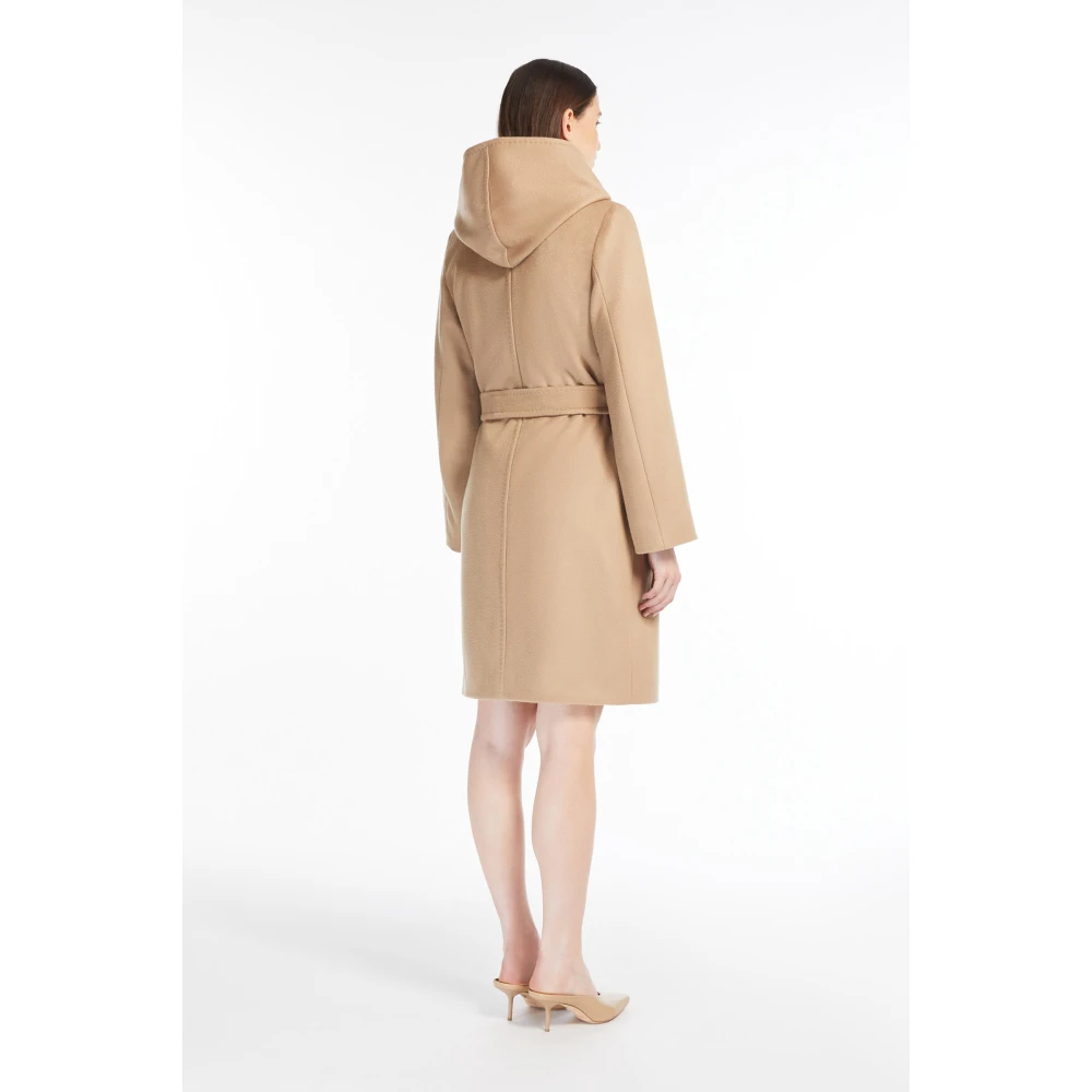 Max Mara Studio Kameelwol capuchon wikkeljas Brown Dames