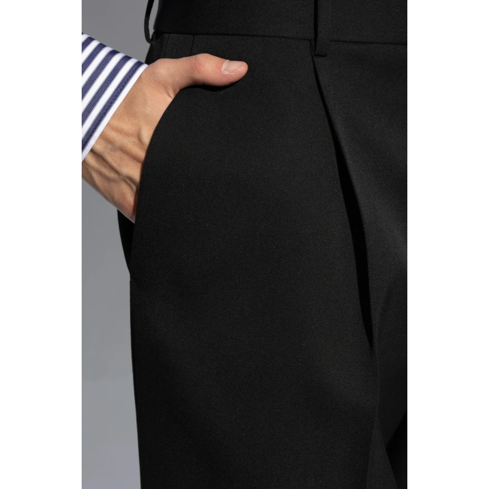Bottega Veneta Gekreukelde broek Black Heren