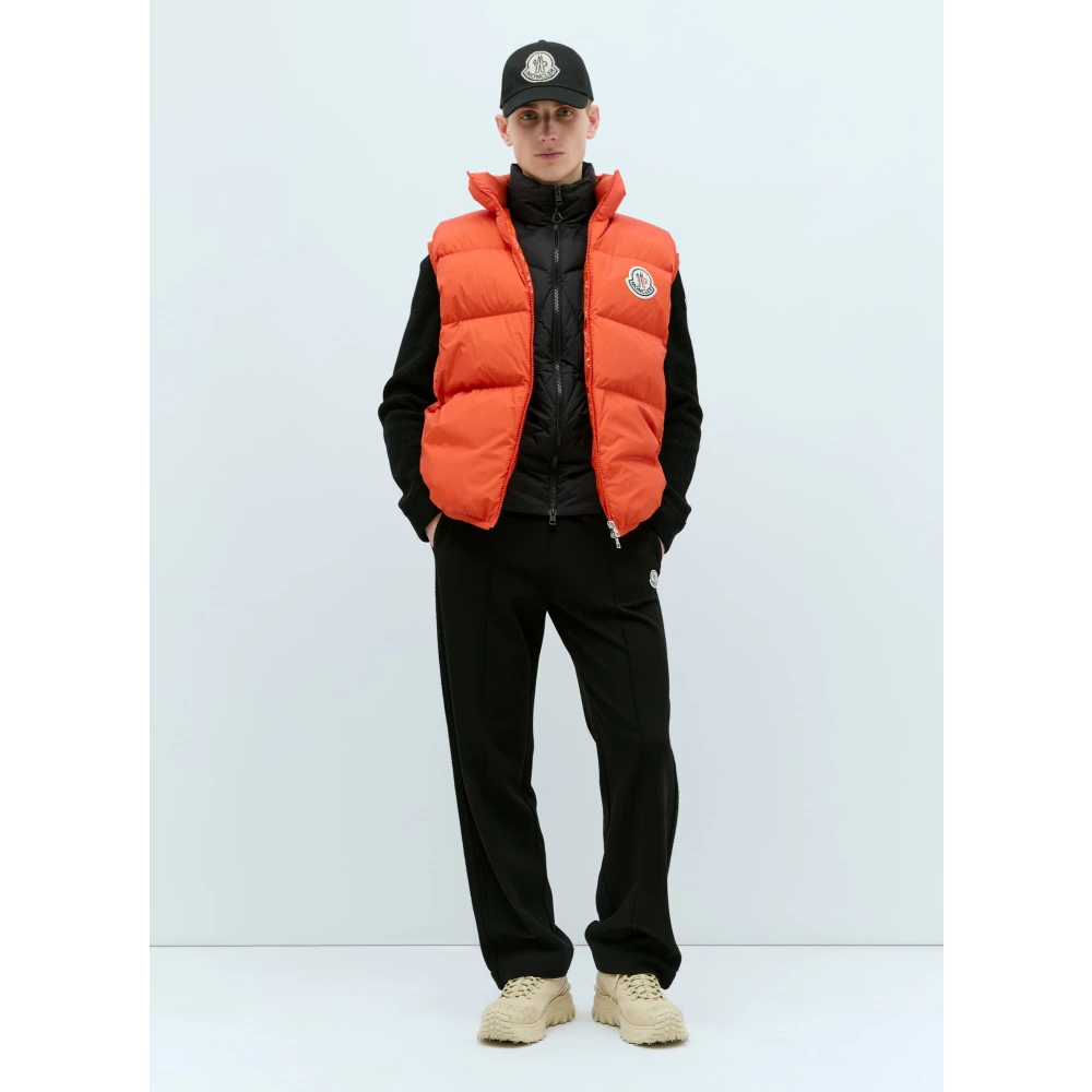 Moncler Gewatteerde Wol Zip-Up Vest Black Heren