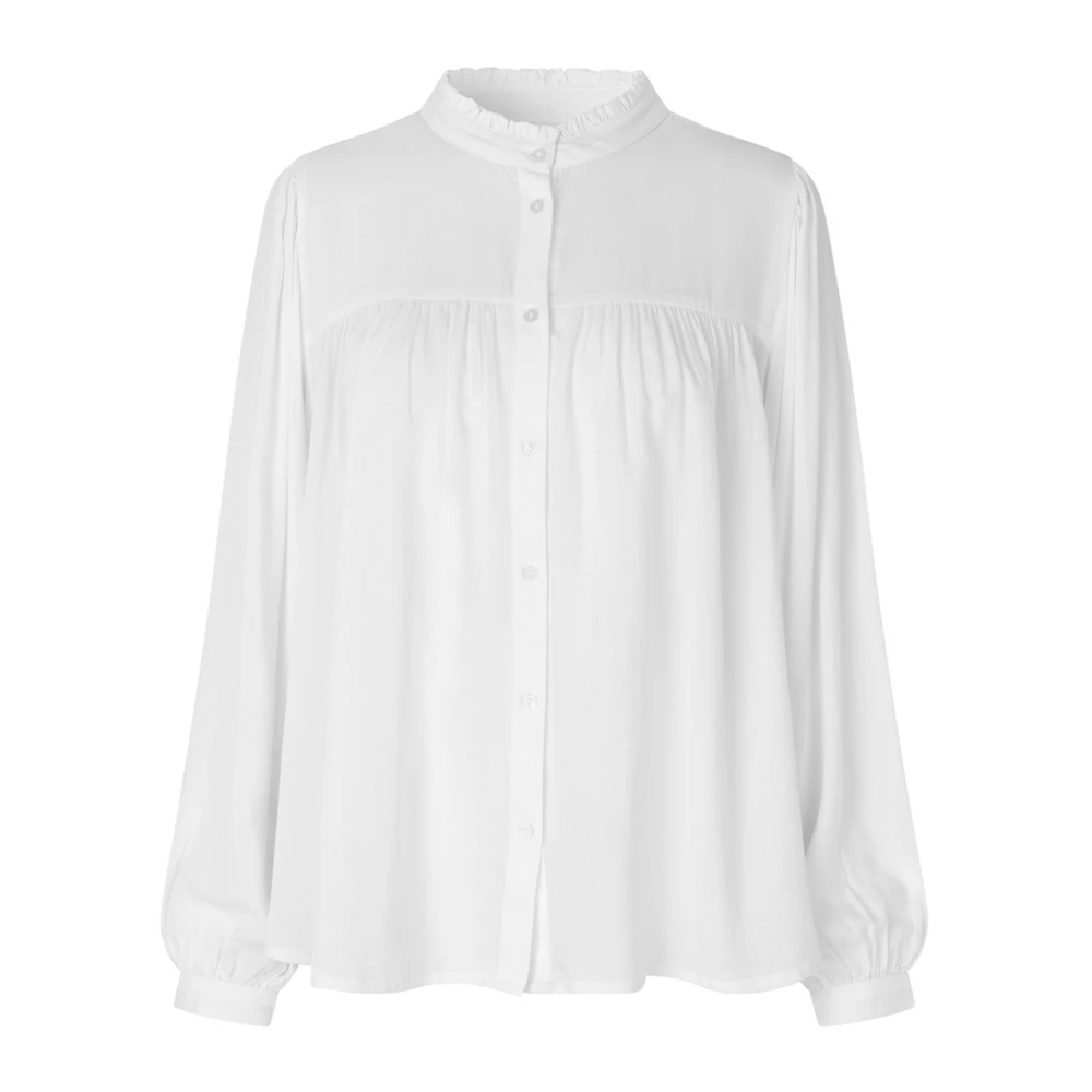 Lollys Laundry Elegante Carall Shirt met Pofmouwen White Dames
