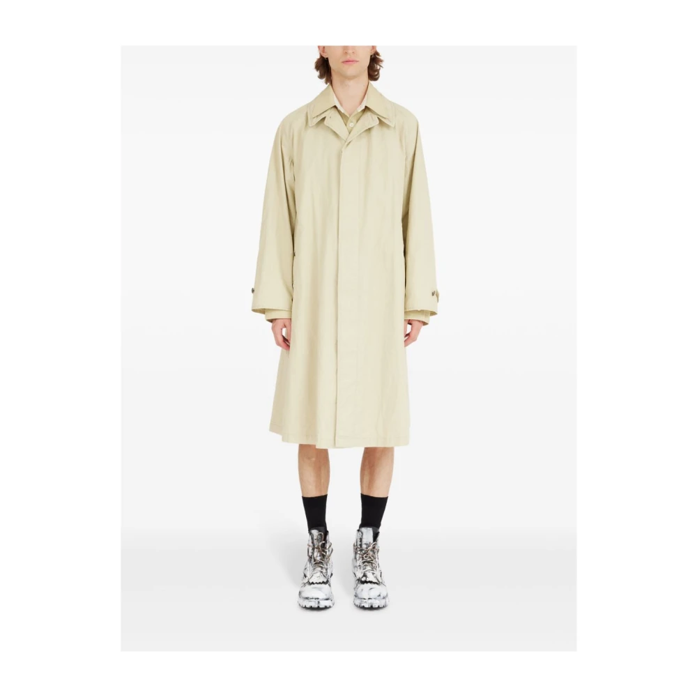 Maison Margiela Beige Katoenen Trenchcoat met Overhemdvoering Beige Heren