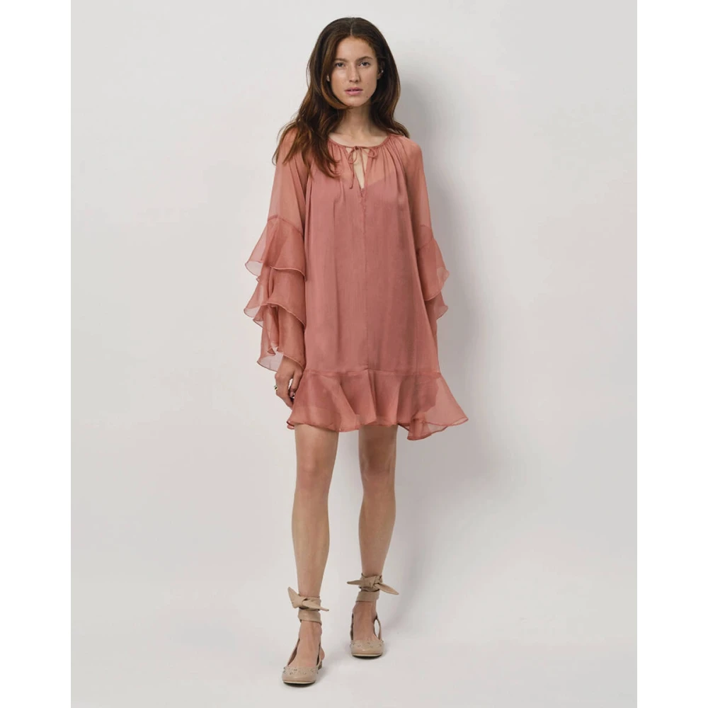 Dante 6 Boho Chiffon Korte Jurk Pink Dames