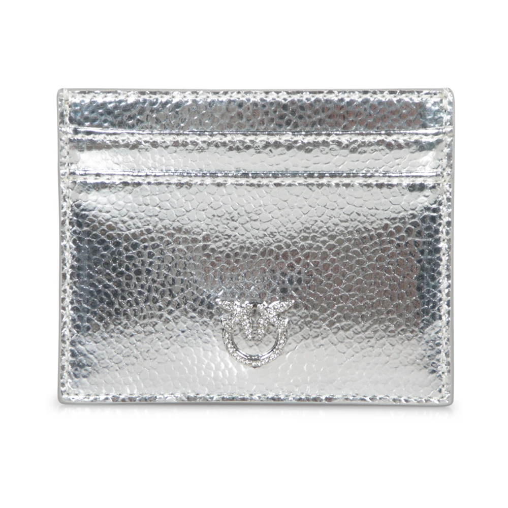 Pinko Metallic Finish Crystal Love Birds Tas Gray Dames