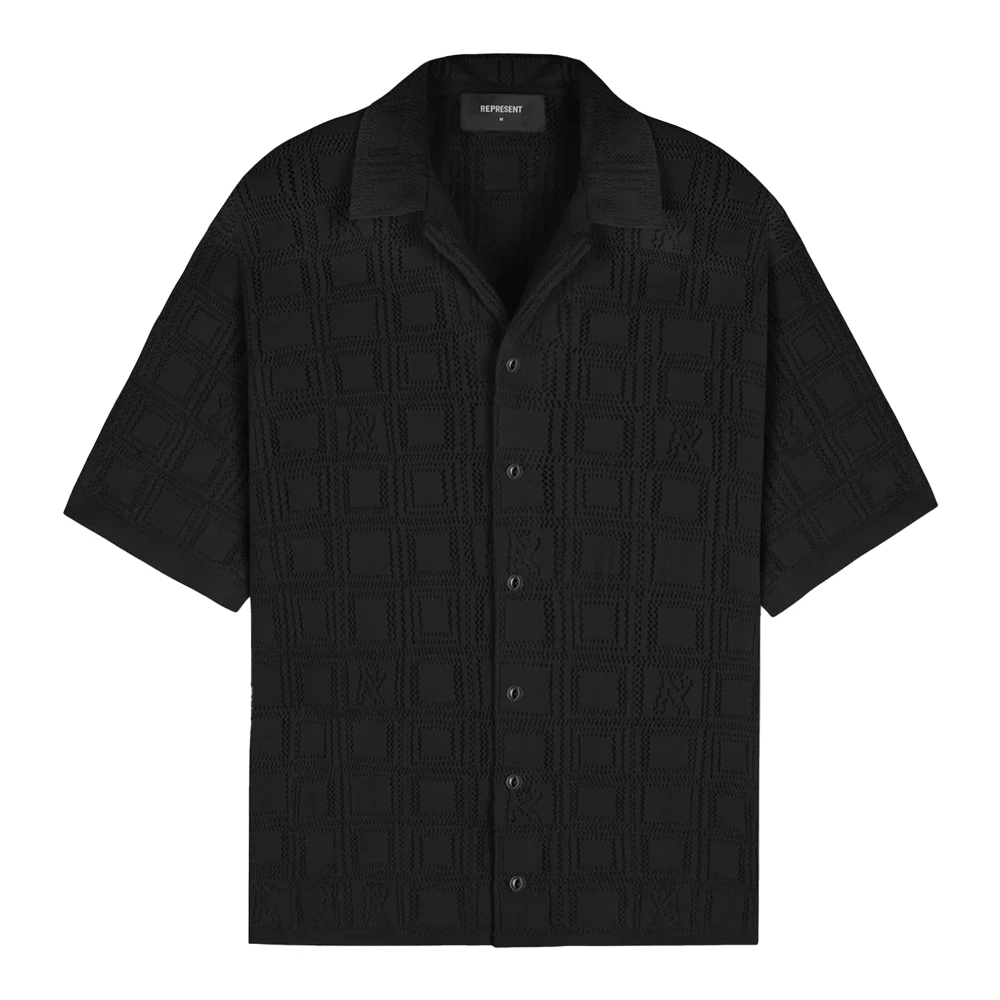 Represent Kantgebreide Shirt Mlm304 Black Heren
