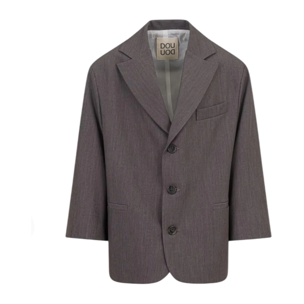 Douuod Girls Grey Single-Breasted Jacket - Image 2