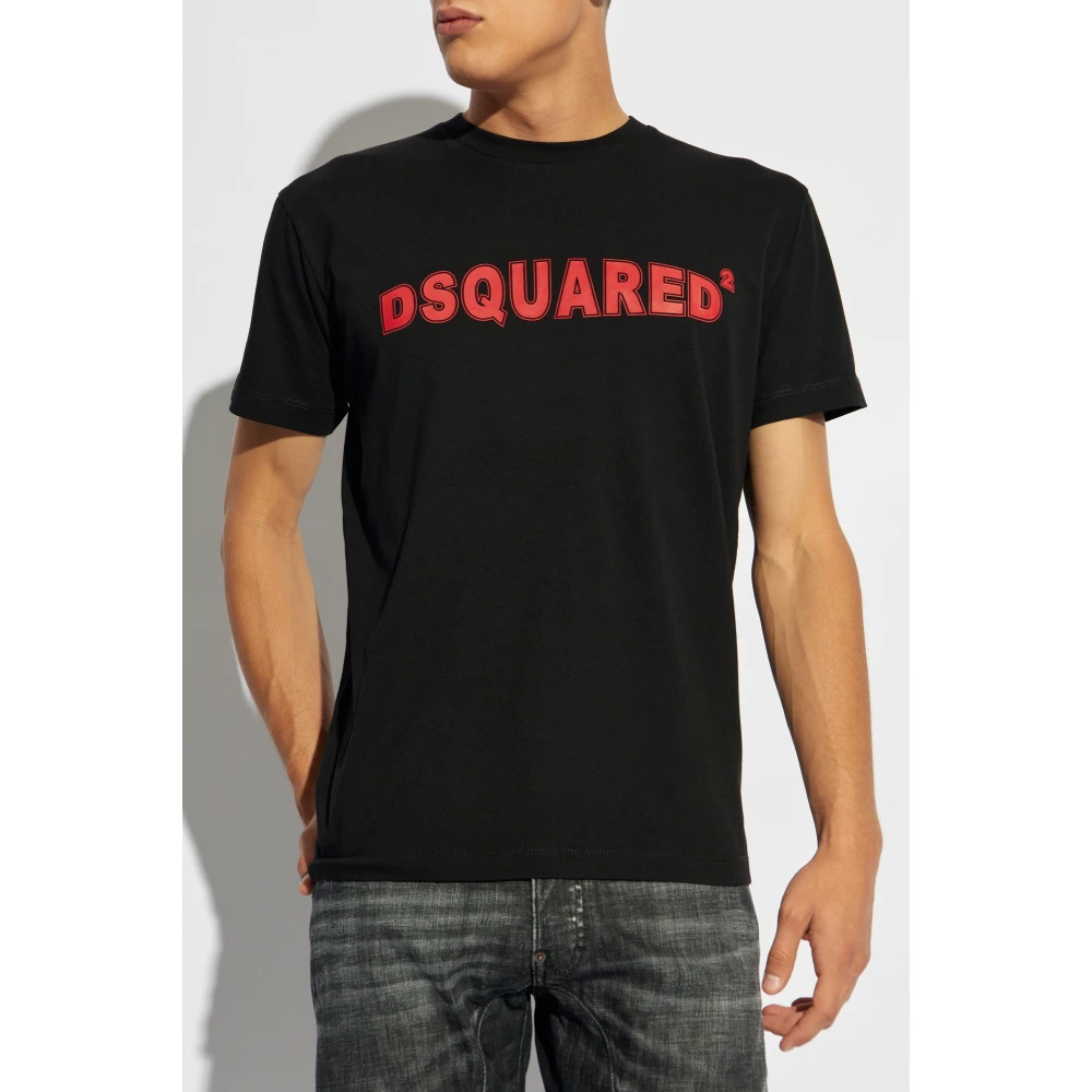 Dsquared2 T-shirt met logo Black Heren