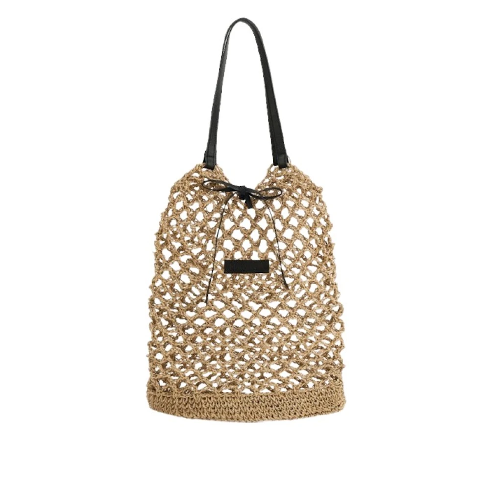 Malababa Handgemaakte Grote Stro Strandtas Beige Dames