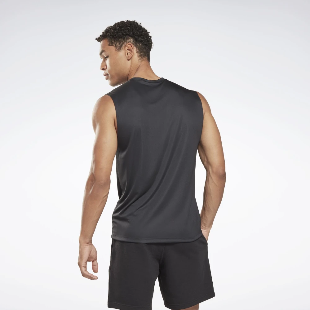 Reebok Mouwloze Technische Trainings T-shirt Black Heren