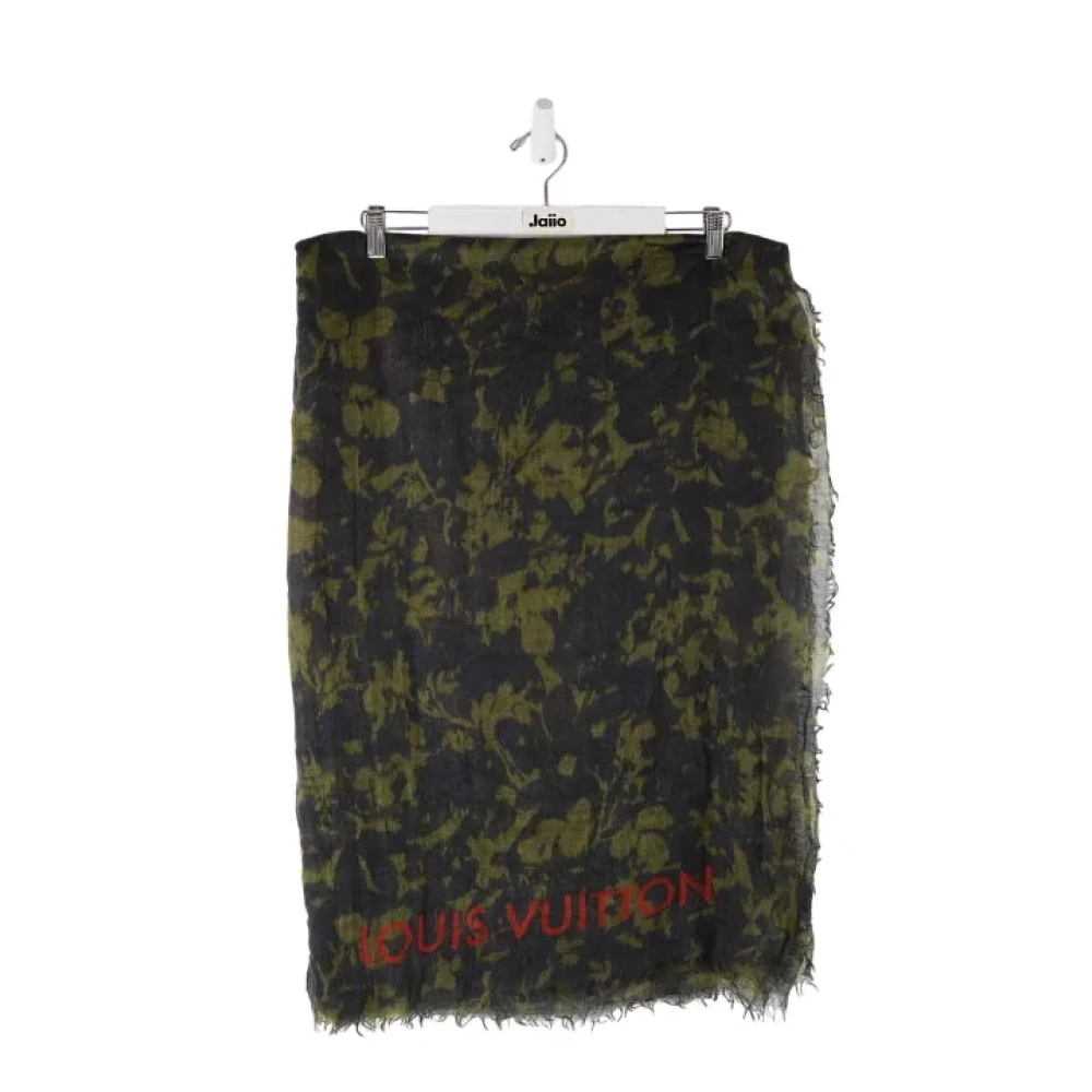 Louis Vuitton Vintage Pre-owned Cotton scarves Green Dames