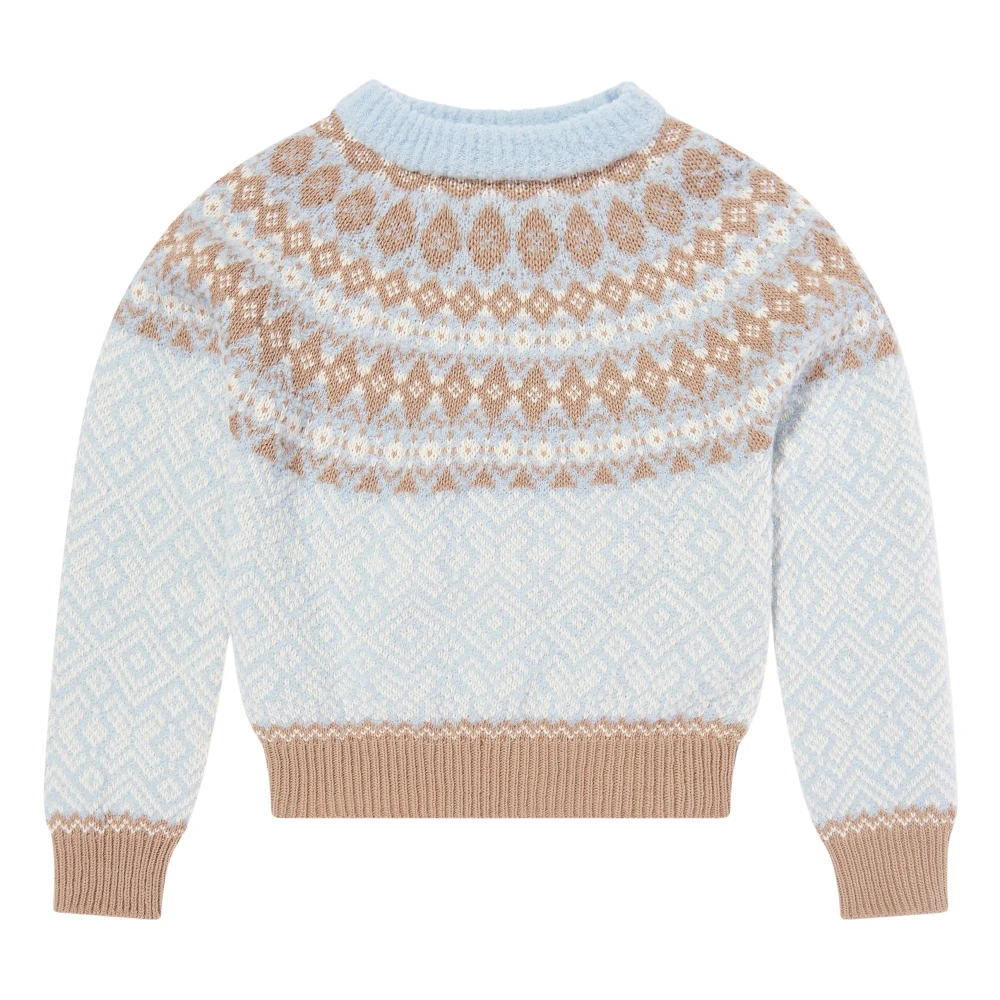 Moncler Girls Blue Kids Knitwear, 4 Y, Wool Jacquard Jumper