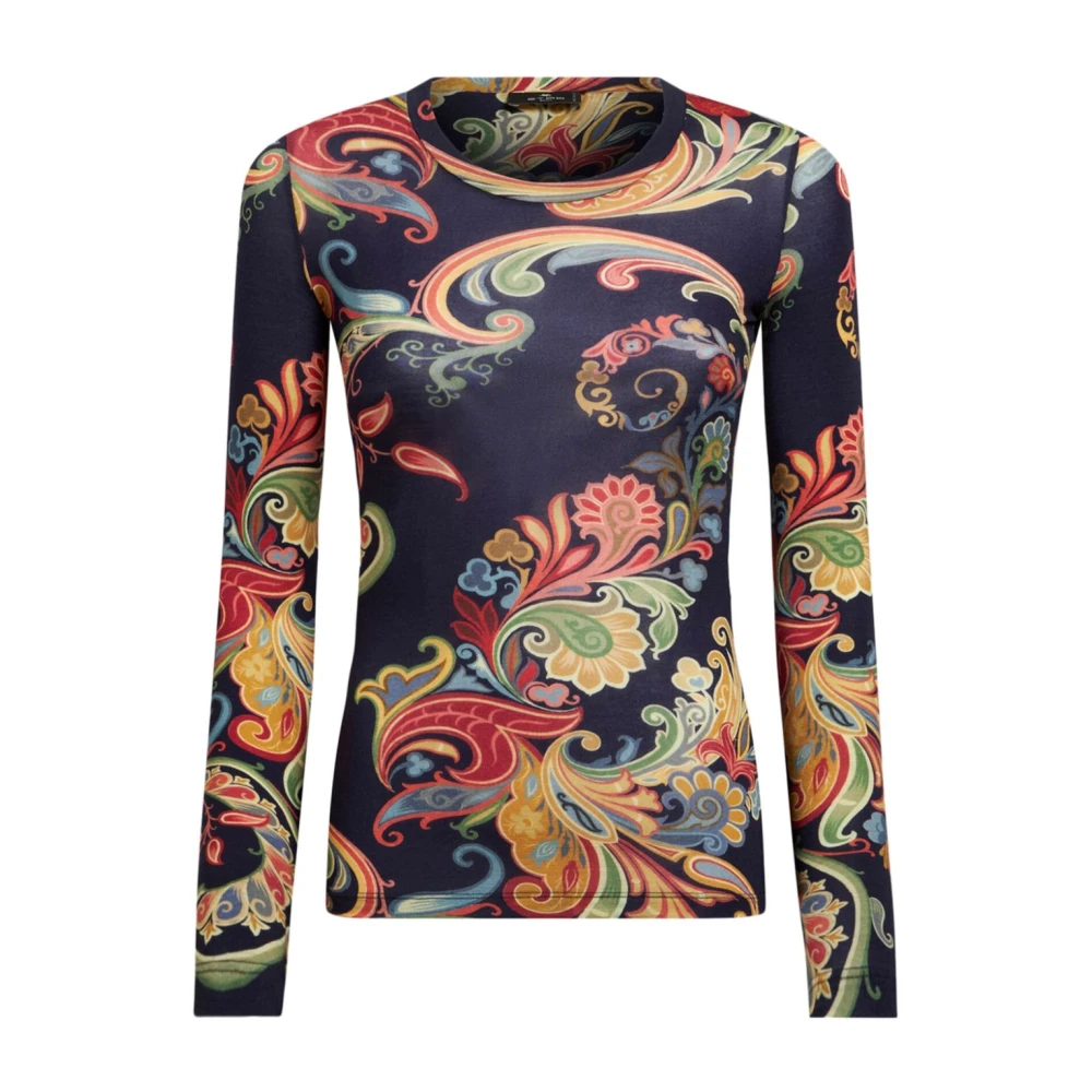 ETRO Paisley Print Crew Neck Sweater Multicolor Dames