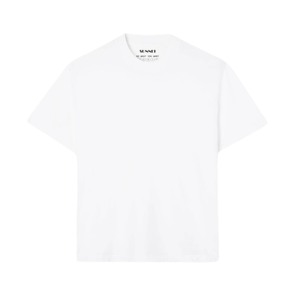 Sunnei Wit Katoenen T-Shirt met Strijklogo White Unisex