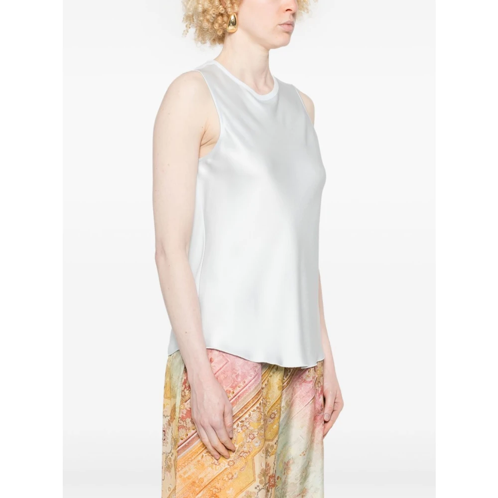 Forte Blauwe Mouwloze Top Met Ronde Hals Blue Dames