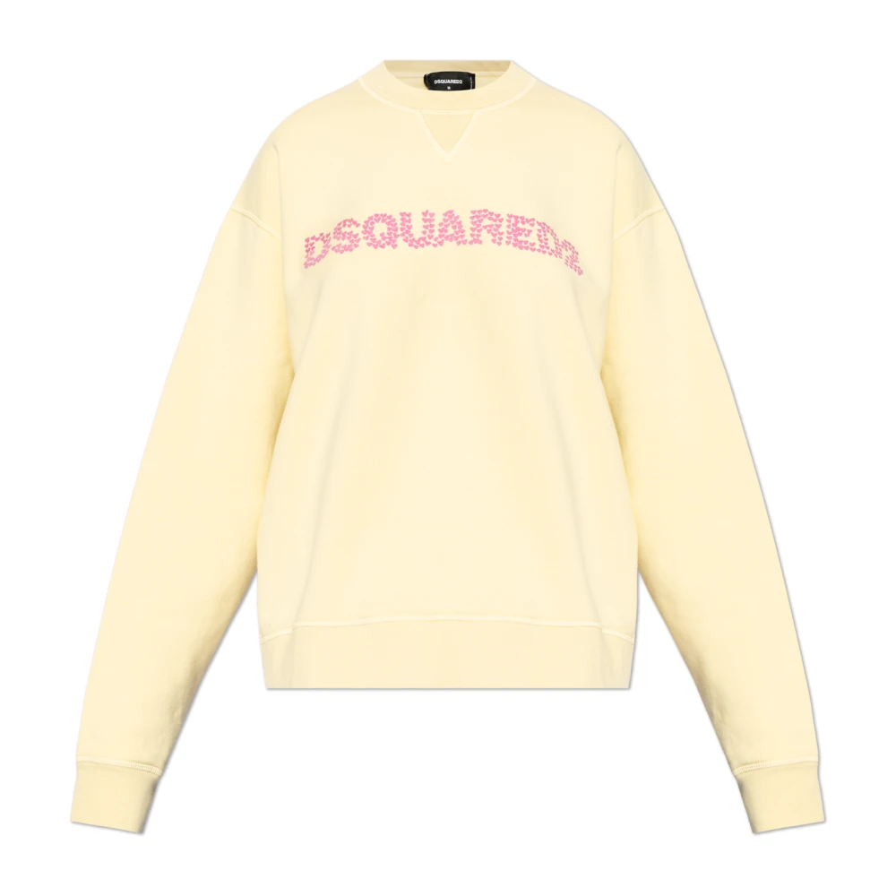 Dsquared2 Sweatshirt med Logo Yellow, Dam