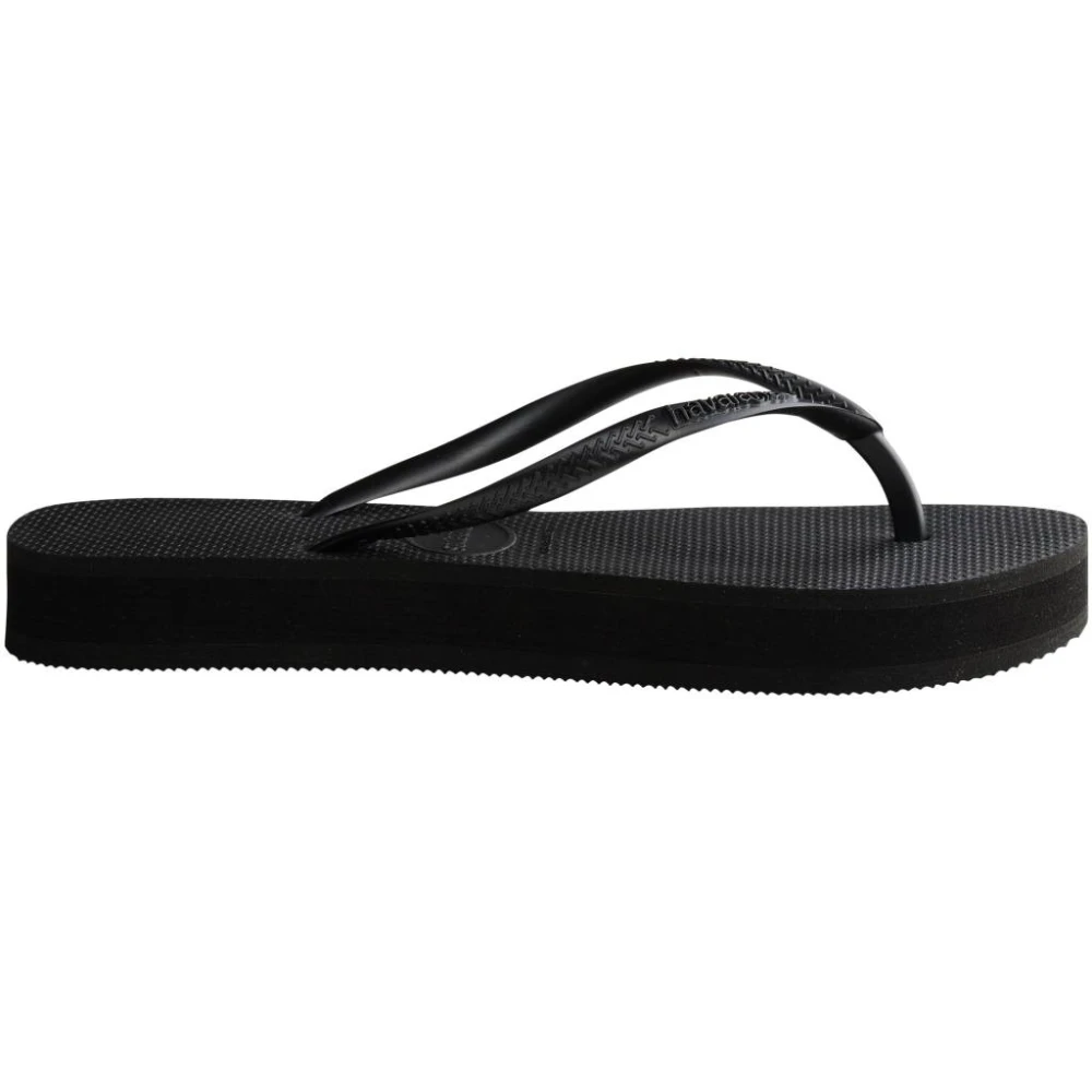 Havaianas Slim Platform Flip Flops Black, Dam