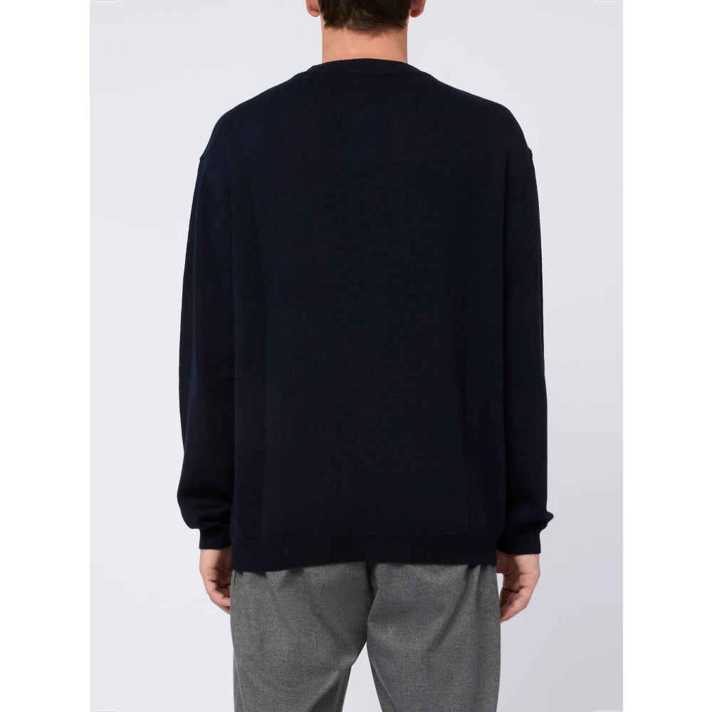Daniele Fiesoli Blauwe Merino Cashmere Trui Blue Heren
