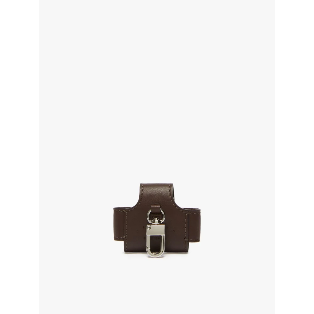 Max Mara Weekend Leren AirPods Pro Hoesje met Pasticcino Detail Brown Dames