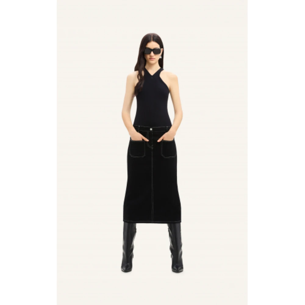 Courrèges Zwarte Luxe Tanktop Montpellier Coqueline Black Dames