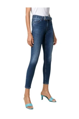 Högmidjade jeans med bä