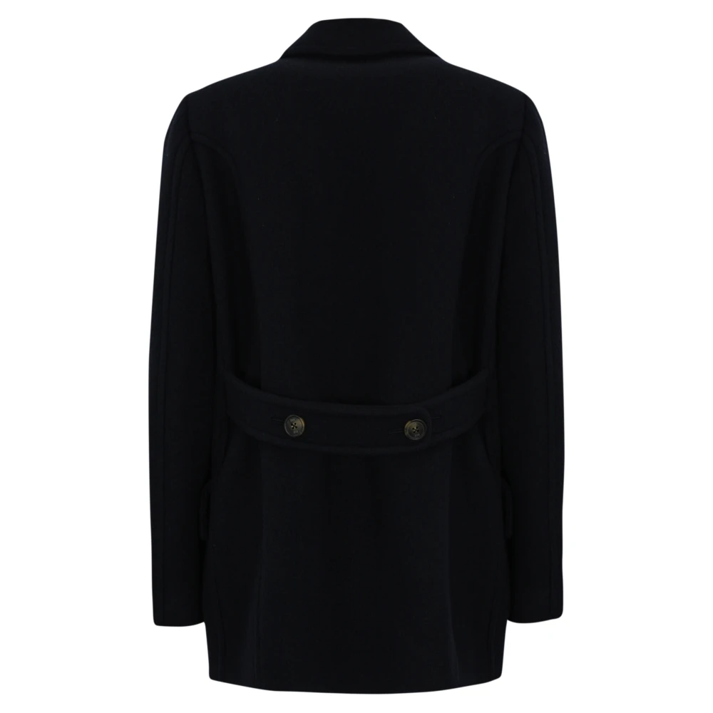 Fay Blauwe Wol Kasjmier Korte Jas Blue Dames