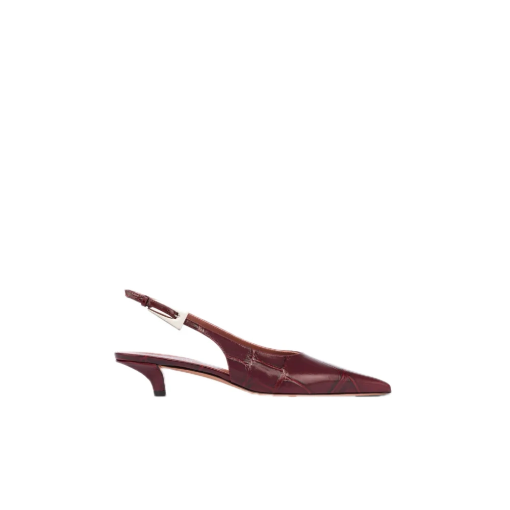 Paris Texas Spetsiga Slingback Sandaler med Kitten Häl Red, Dam